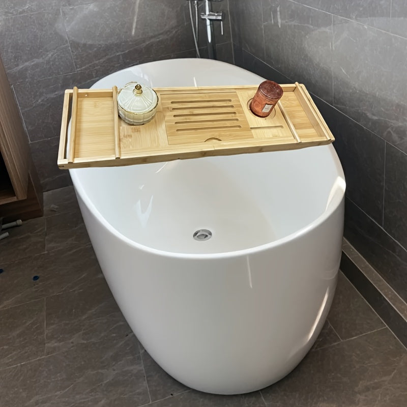 1pc Premium Expandable Bathtub Tray Caddy, Adjustable Shower-Friendly, Unique House Warming Gift, New Home, Anniversary & Wedding Present for Couples, Bridal Shower Gift for Women, Christmas Present, Bath Bathroom Accessories