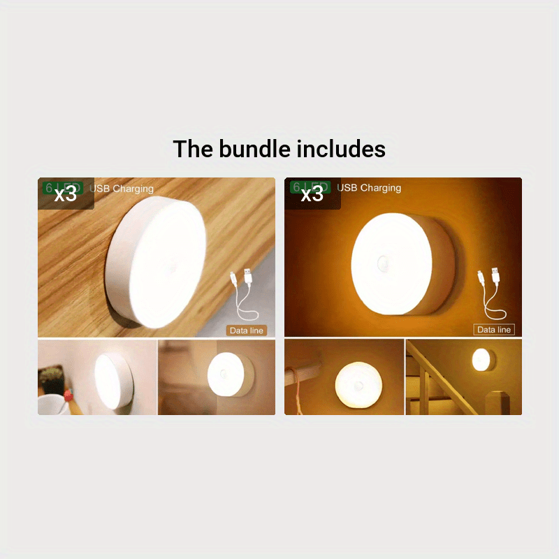 1pc Wireless Motion Sensor Night Light, Bedroom Decor Light, 6LED Detector Wall Decorative Lamp For Staircase Closet Room