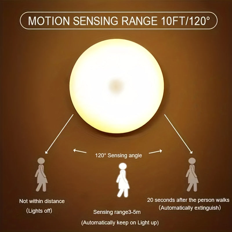 1pc Wireless Motion Sensor Night Light, Bedroom Decor Light, 6LED Detector Wall Decorative Lamp For Staircase Closet Room