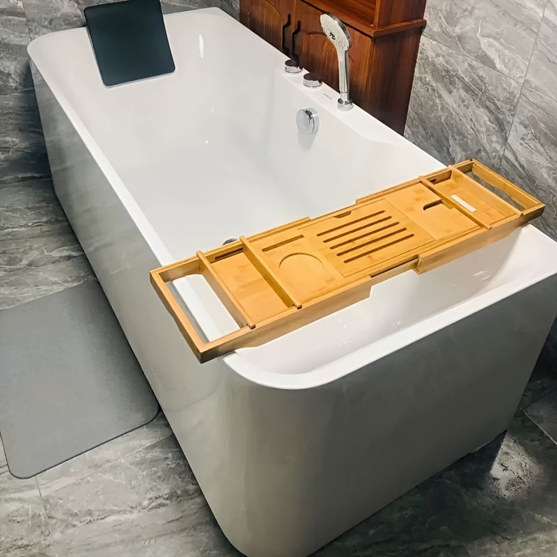 1pc Premium Expandable Bathtub Tray Caddy, Adjustable Shower-Friendly, Unique House Warming Gift, New Home, Anniversary & Wedding Present for Couples, Bridal Shower Gift for Women, Christmas Present, Bath Bathroom Accessories
