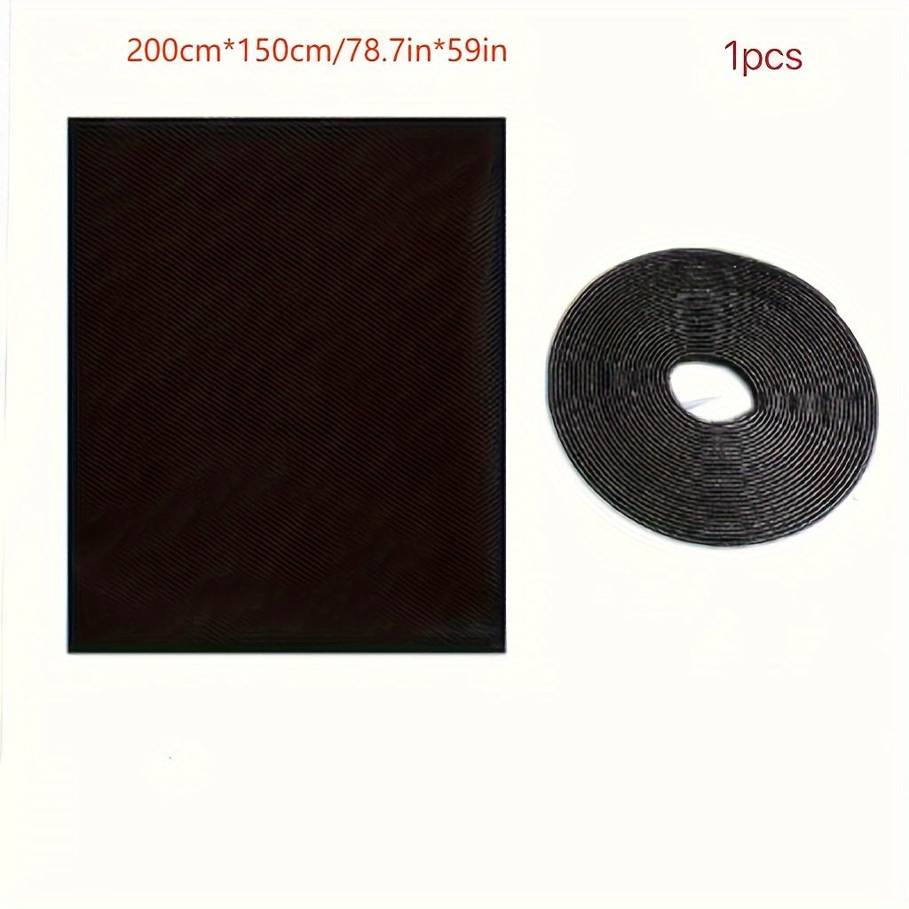 1pc Easy-to-Cut Polyester Mosquito Net for Windows - DIY Invisible Screen Mesh with Magic Sticker, No-Bug Design, Perfect for Home & Office