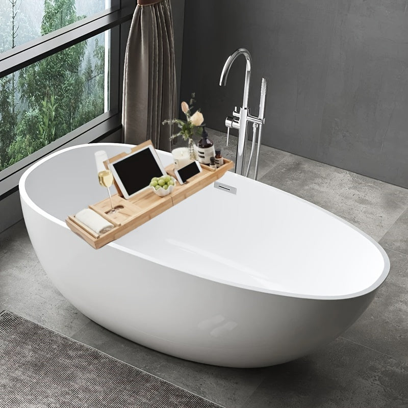 1pc Premium Expandable Bathtub Tray Caddy, Adjustable Shower-Friendly, Unique House Warming Gift, New Home, Anniversary & Wedding Present for Couples, Bridal Shower Gift for Women, Christmas Present, Bath Bathroom Accessories