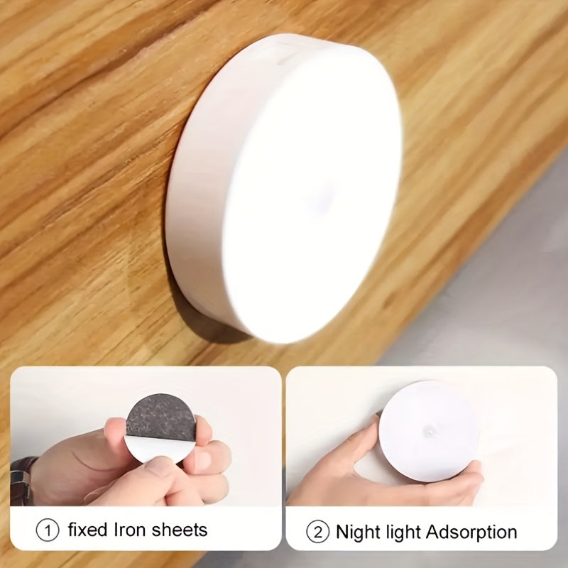 1pc Wireless Motion Sensor Night Light, Bedroom Decor Light, 6LED Detector Wall Decorative Lamp For Staircase Closet Room