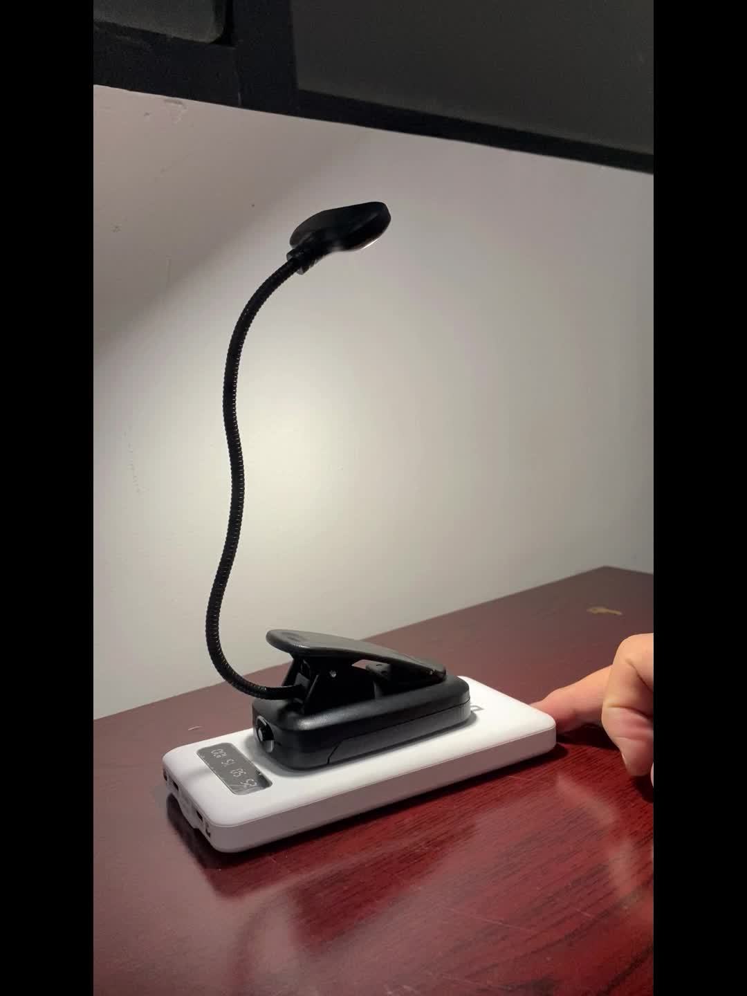 1pc Clip On Book Light, Battery Powered Flexible Hose Table Lamp, Desktop Small Reading Lamp, Portable Small Night Light For Room Decor
