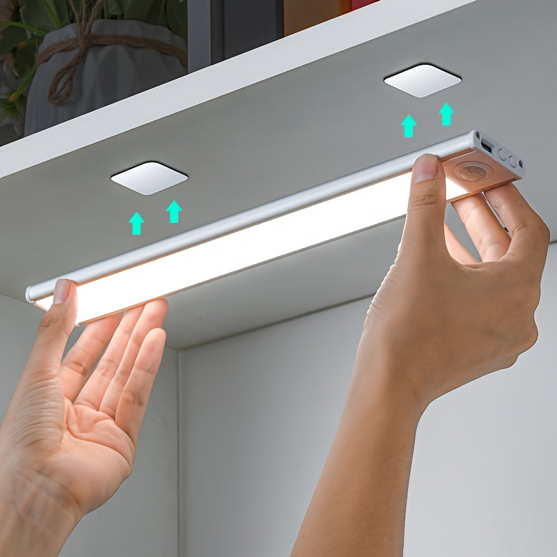 1 Rechargeable Human Body Sensor Light Strip With Adjustable Brightness And Three Light Colors