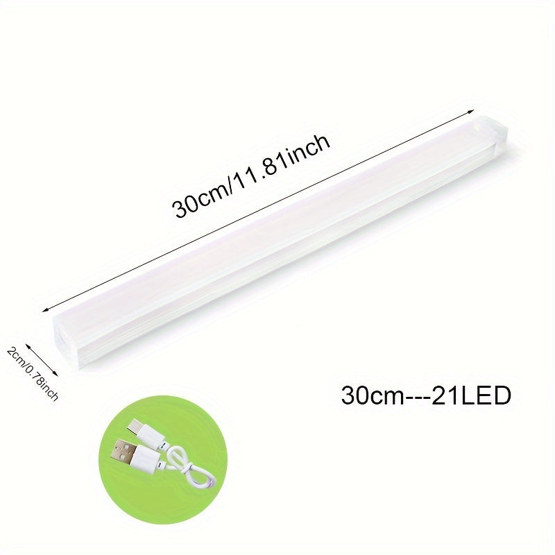 Modern Motion Sensor LED Night Light - USB Rechargeable, Energy-Efficient Lamp for Kitchen, Closet, Stairs & Bedroom - Sleek White Design with Magnetic Sensor, 200mAh Battery, Wall-Mounted, Perfect Holiday Gift, Motion Sensor