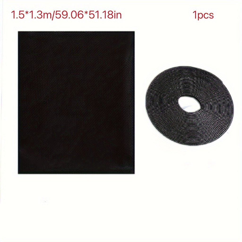 1pc Easy-to-Cut Polyester Mosquito Net for Windows - DIY Invisible Screen Mesh with Magic Sticker, No-Bug Design, Perfect for Home & Office