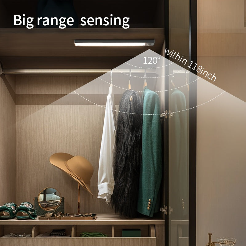 1 Rechargeable Human Body Sensor Light Strip With Adjustable Brightness And Three Light Colors