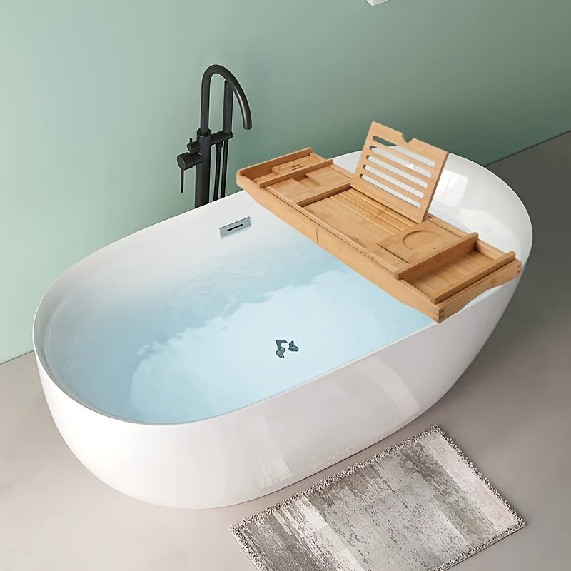 1pc Premium Expandable Bathtub Tray Caddy, Adjustable Shower-Friendly, Unique House Warming Gift, New Home, Anniversary & Wedding Present for Couples, Bridal Shower Gift for Women, Christmas Present, Bath Bathroom Accessories